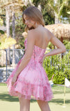 LUCY FLORAL PRINT MINI DRESS ROSE