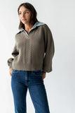 Melissa Contrast Sweater in Olive