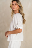 Owen Scalloped Top in White FINAL SALE