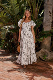 Robbie Floral Midi Dress in White FINAL SALE