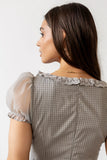 Alana Plaid Mini Dress in Sage