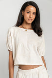 Kortney Floral Oversized Top in Natural