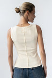 Apollo Knit Tank Top in Beige