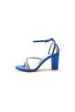 Faux Silk Strappy Chunky Heel Prom Shoes