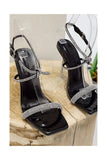 Square Toe Stiletto Black High Heels