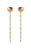 Polished Pebble Linear Chain Earrings