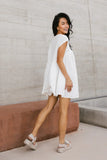 Livia Contrast Mini Dress in White FINAL SALE