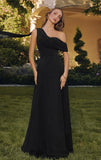 VENUS GOWN ONE SHOULDER CHIFFON DRESS