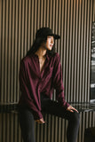 Finley Button Up in Wine FINAL SALE