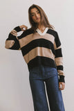 Akari Striped Sweater in Camel FINAL SALE