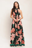 GARDEN NOIR BLACK FLORAL MAXI DRESS