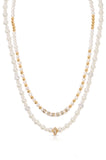 Pearls Double Sparkle Beaded Necklace Set