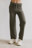Breck Knit Pants in Olive FINAL SALE
