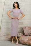 Emmie Ribbed Midi Dress in Lavender FINAL SALE