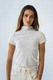 Lennon Striped Top in Oatmeal