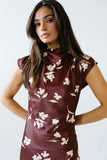 Carson Floral Maxi Dress in Red Brown FINAL SALE