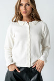 Trixie Ruffled Cardigan in Ivory
