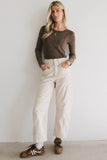 Sailor Ribbed Top in Brown FINAL SALE