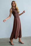 Charles Maxi Dress in Red Brown