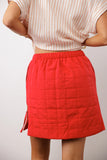 Sarah Quilted Mini Skirt in Red FINAL SALE