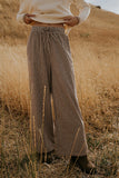 Ada Gingham Wide Leg Pants in Brown FINAL SALE