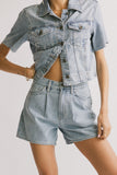 Carmie Light Wash Denim Top FINAL SALE