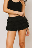 Monica Ruffle Micro Skort in Black FINAL SALE