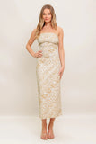 BOHO H LINE STRAPLESS MIDI DRESS