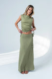 Freda Ruched Top in Green