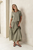 Elani Maxi Skirt in Olive FINAL SALE