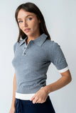 Delilah Contrast Sweater in Grey