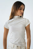 Lennon Striped Top in Oatmeal