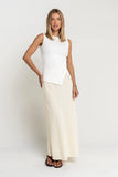 Ashlyn Textured Maxi Skirt in Natural