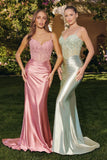 Traci Gown Metallic Satin Corset Dress