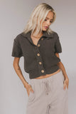 Hayes Knit Cardigan in Charcoal FINAL SALE