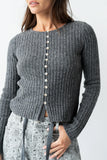 Hellen Knit Cardigan in Charcoal