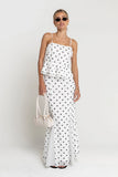 Freida Polka Dot Maxi Skirt in Ivory