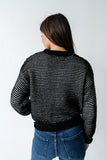 Tracey Striped Oversized Sweater in Black