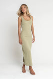 Melissa Textured Maxi Dress in Green