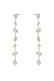 Falling Bezel Crystal Dangle Earrings