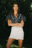 Kayla Collared Blouse in Navy FINAL SALE