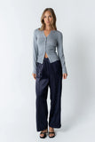 Flora Knit Top in Heather Grey