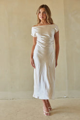 Kaiden Satin Cowl Midi Dress