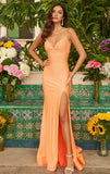 47207 Ava Presley Fitted Gown With Open Back
