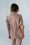 Hailey Striped Button Up in Mauve