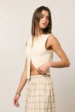 Griffin Knit Tank Top in Cream FINAL SALE