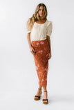Carly Mesh Midi Skirt in Rust FINAL SALE