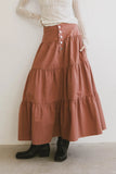 Luna Tiered Maxi Skirt in Mauve FINAL SALE