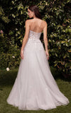 ELLEN GOWN OFF WHITE STRAPLESS A LINE LACE TULLE DRESS