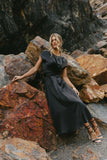 Rosalind Midi Dress in Black FINAL SALE